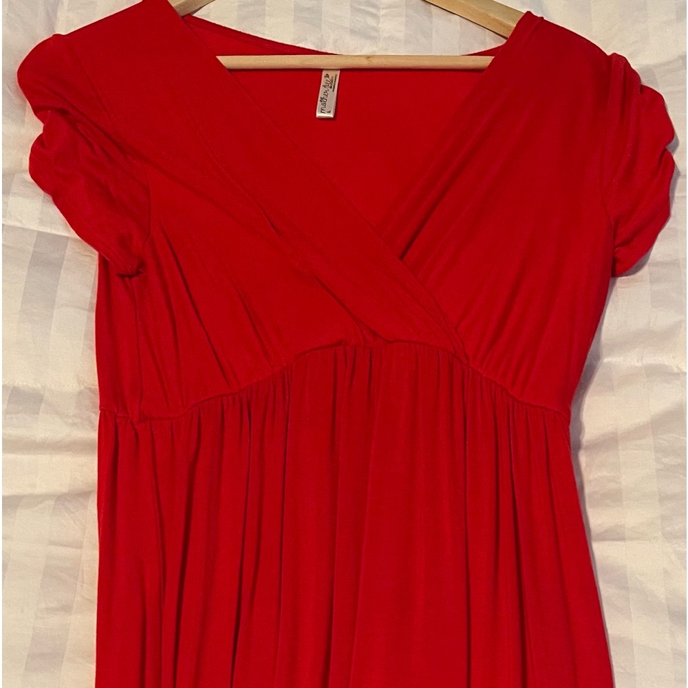 Red maternity dress - Picture 6 of 7